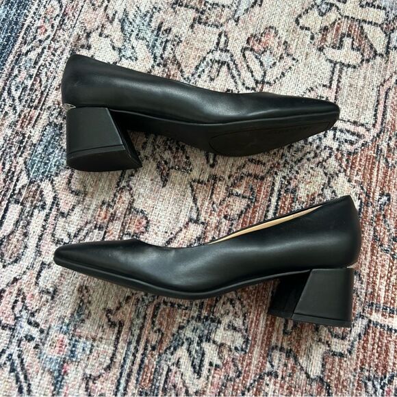 Calvin Klein Madeline Pump Shoes Womens Size 7 Black Faux Leather Block Heel - Picture 6 of 12